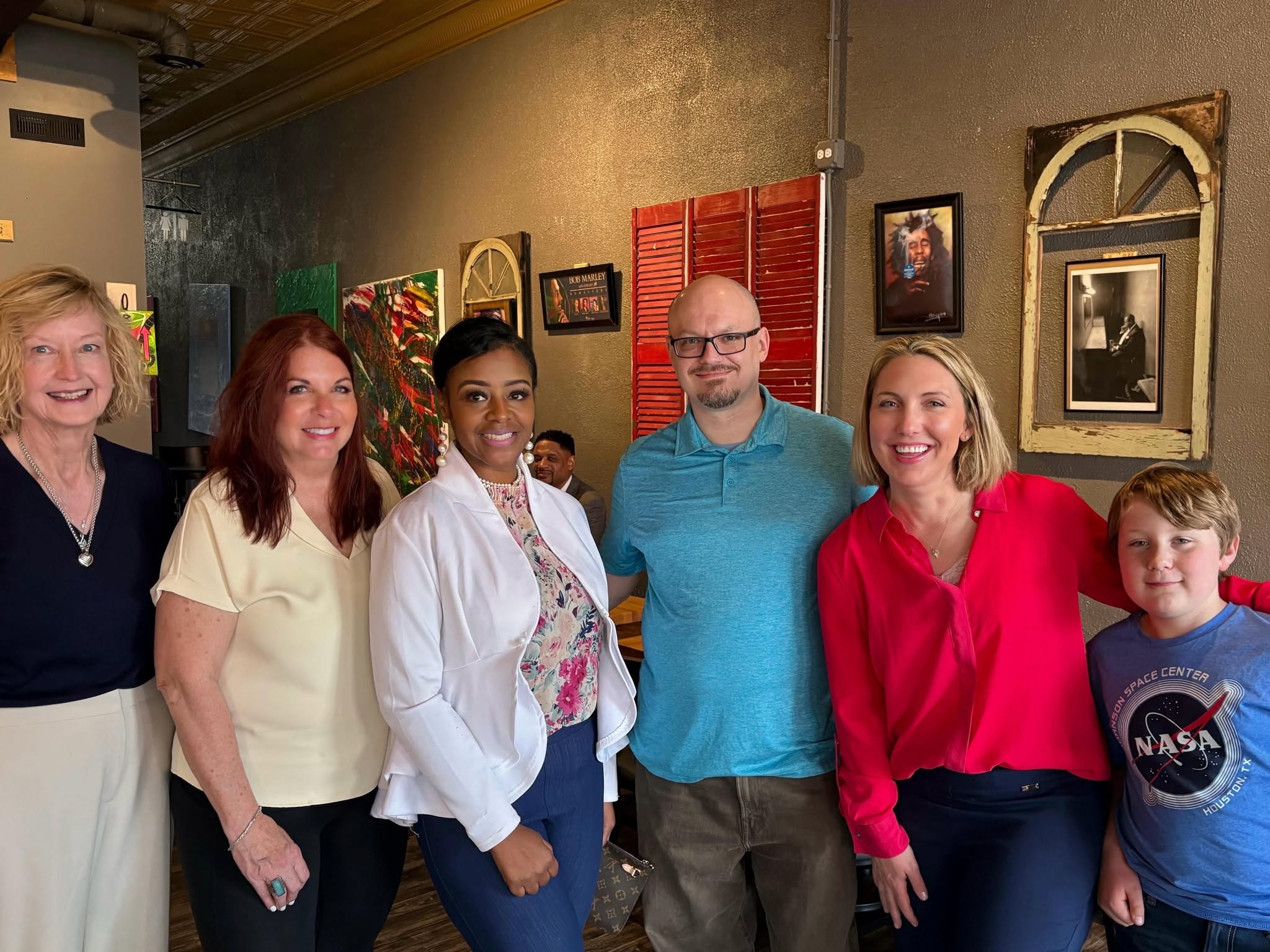 Ericka McCauley with supporters at a local gathering