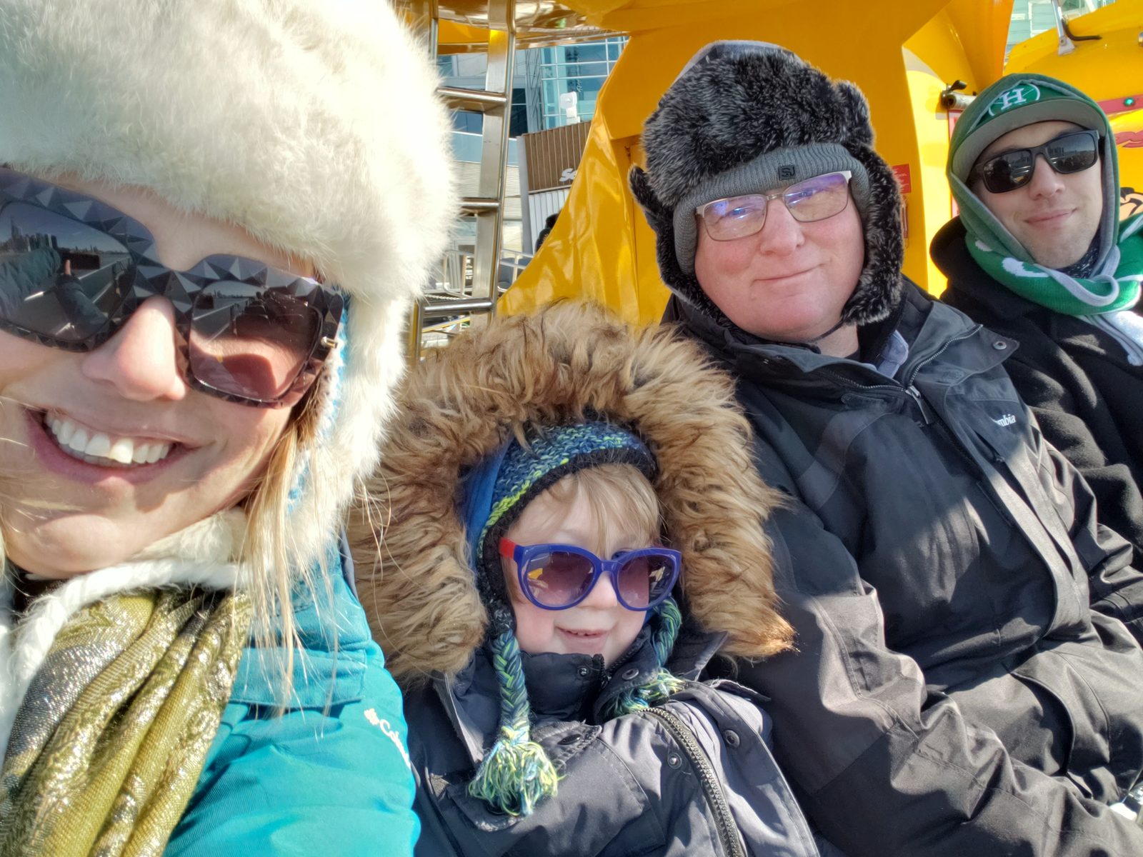 Ericka McCauley and her family bundled up for a winter outing